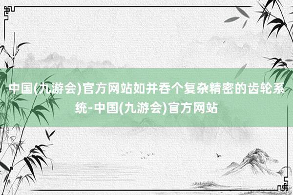 中国(九游会)官方网站如并吞个复杂精密的齿轮系统-中国(九游会)官方网站